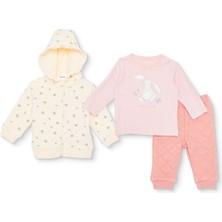 Bebetto Bebetto, Kız, Sweatshirt-Hırka-Patiksiz Alt, Çiçek Baskılı, Fermuarlı, Petite Fleurs, Bisiklet Yaka, Uzun, Uzun Kol