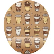Kahve Bardakları Bilek Destekli Mouse Pad