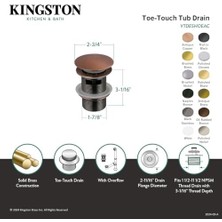 Vtdeshoebb Trimscape Toe- Küvet Tahliyesi, Taşma Akışı, Fırçalanmış Pirinç