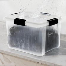 Ohyama, 3'lü Set, Hava Geçirmez Saklama Kutusu, 20 L, 4 Klipsli, Istiflenebilir, Garaj, Kiler, Çatı Katı - Hava Geçirmez Kutu At-Sd - Şeffaf