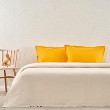 Plain Düz Viscoz - Pamuk Karışımı Pike Takımı, Sarı, Çift Kişilik