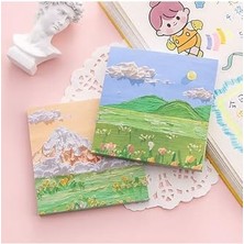 Guguk Mor-Yeşil Manzaralı Temalı Renkli Not Seti