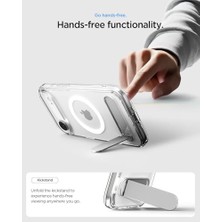 Air Ince Magsafe Kılıf Ultra Hybrid S Metal Stand'lı Sararma Karşıtı Duraclear™ Hava Kanalı Teknolojisi™ Askeri Sınıf Koruma Magfit Clear Şeffaf Kapak - ACS09926