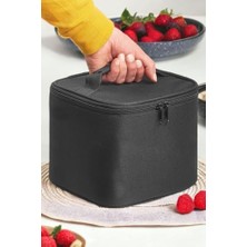 Isı Yalıtımlı Tutucu Kamp Piknik Beslenme Sefer Tası Çantası Siyah EX08-S