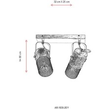 AR-60265-2EY Eskitme Kaplama Modern Avize E27 Metal Ahşap 32X25CM