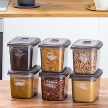 1,3 Litre 6 Lı Etiketli Saklama Kabı Bakliyat Saklama Kabı Erzak Saklama Kabı Seti