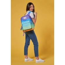 Dört Bölmeli Mor Lila Renk Geçişli Ortaokul Çantası - Kız Çocuk