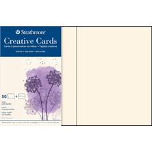 Yaratıcı Kartlar, Deckle Kenarlı Fildişi Rengi, 12,7 x 17,5 Cm, 50'li Paket, Zarflar Dahildir - Düğünler, Etkinlikler, Doğum Günleri Için Boş Tebrik Kartları