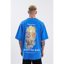 Machinist Erkek Turning Your Imagination Baskılı Oversize Tişört Açık Mavi