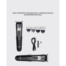 Eco Lounge Kablosuz, Paslanmaz Çelik Bıçaklı Profesyonel Saç ve Sakal Tıraş Makinesi – Sessiz, Güçlü ve Ergonomik