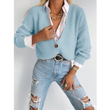 Passense Düğme Detay Triko Bluz