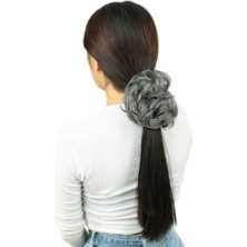 Elma Shop Yoğun Saçlı Lastikli Topuz Toka / Gri