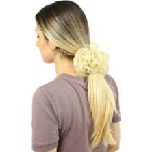 Elma Shop Yoğun Saçlı Lastikli Topuz Toka / Platin