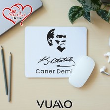 Vuao Kişiye Özel Isimli ve Mustafa Kemal Atatürk Temalı Imzalı Mouse Pad 21X17 cm - Baskılı Mousepad