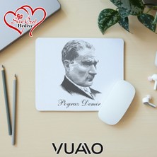 Vuao Kişiye Özel Isimli ve Mustafa Kemal Atatürk Temalı Imzalı Mouse Pad 21X17 cm - Baskılı Mousepad