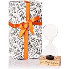 Güzel Şeyler Zaman Alır Mottolu Ahşap Kaideli Manyetik Kum Saati Standlı Mıknatıslı Kum Saati