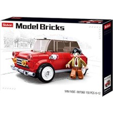 Model Bricks Kırmızı Retro Araba Yapım Seti, 150 Parça