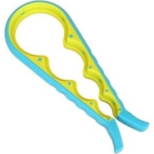 Kavanoz ve Şişe Açacağı – Mavi-Sarı 4’ü 1 Arada Silikon, Ergonomik Kaymaz Kavrama, Farklı Çaplara Uygun Kapak Açıcı