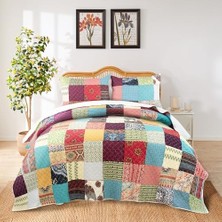 Renee Upcycle Benzersiz Kalan Kumaş Pamuk Astarlı Yorgan Seti, 3 Parça Tam/kraliçe