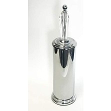 Splash Tammy Paslanmaz Çelik Tuvalet Fırçası Tutuculu, Dayanıklı Temizleme Kıllı Kase Temizleyici, Sıçrama Koruyucu Disk Tasarımlı Gizli Fırça - Krom