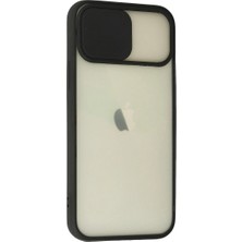 Iphone 12 Kılıf Palm Buzlu Kamera Sürgülü Silikon - Siyah