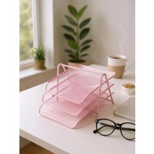 3'lü Toz Pembe Evrak Rafı ND-1022