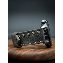 North's Nature 20MM Hakiki Deri Saat Kordonu | El Işçiliği | Çapraz Dikişli | Gri | Klasik Saat Kayışı