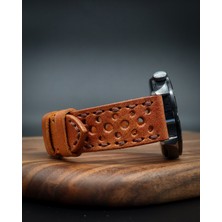 North's Nature 20MM Hakiki Deri Saat Kordonu | El Işçiliği | Delikli | Camel | Klasik Saat Kayışı