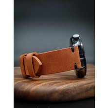 North's Nature 20MM Hakiki Deri Saat Kordonu | El Işçiliği | Yan Dikişli | Camel | Klasik Saat Kayışı