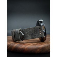 North's Nature 20MM Hakiki Deri Saat Kordonu | El Işçiliği | Orta Dikişli | Gri | Klasik Saat Kayışı