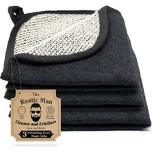 The Rustic Man Evriholder Yıkama Bezleri, Siyah 3 Adet