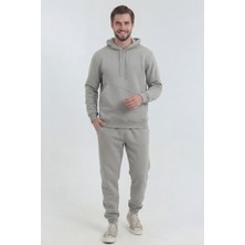 Taş Erkek Yandan Cep 3 Iplik Eşofman Takımı Içi Polarlı Yünlü Yumuşak Puf Kumaş