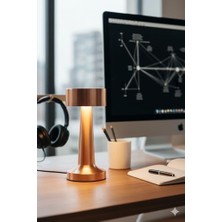 LED Şarj Edilebilir Taşınabilir Masa Lambası - Dokunmatik Aç/kapa ve Parlaklık Ayarı, 3 Renk Seçeneği (Rose, Dalya)