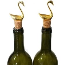 Altın Figürlü 2 Adet Mantar Tıpa - Şarap Yağdanlık Şişe