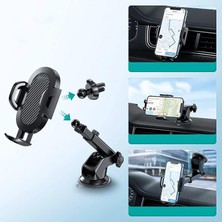 Nıppon, Uzatılabilir Vantuzlu Araç Içi Telefon Tutucu - Araba Telefon Tutucu - Tek Tuşla Açılır Kanatlar