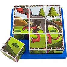 Dinozorlar 3D Puzzle Seri 1 - (9 Küp 6 Dinazor Yapboz)