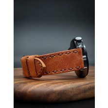 North's Nature 24MM Hakiki Deri Saat Kordonu | El Işçiliği | Seyrek Dikişli | Camel | Klasik Saat Kayışı