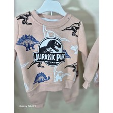Ciciboom Erkek Bebek - Açık Kahve - 2.li Takım - Üç Ip Şardonlu - 6-9-12-18-24 Ay - Jurassıc Park Baskılı