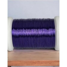 Filografi 0.30MM (100GR - 150M) Bakır Üstü Gümüş Kaplı Parlak Mor Renkli Filografi Teli