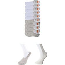 Royaleks Gri ve Beyaz Erkek Babet Çorap 9 Çift