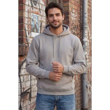 Taş Erkek 3 Ip  Kapüşonlu Kanguru Cepli Sweat Polarlı Yünlü Yumuşak Puf Kumaş