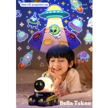 Eğitici Robot Gece Lambası, Projektörlü Yıldız Gökyüzü ve Müzik Efekti