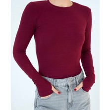 MEYMERS Kadın  Uzun Kollu Parmak Detaylı Basic Body
