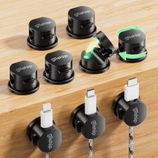 9 Paket Manyetik Kablo Klipsi - Gliship [yükseltilmiş 360° Dönebilir] Kordon Düzenleyici, Güçlü Manyetik Kordon Tutucu, Yapışkan Tel Tutucu, Telefon Kablosu Tutucu, Komidin Tel Tutucu Masa Dekoru,