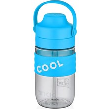 Tkk 550ML Silikon Gövde Yumuşak Pipetli Çocuk Matarası (Açık Mavi)