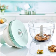 3 Bıçaklı Basmalı El Rondosu: Küçülebilir Tasarım, Paslanmaz Çelik Bıçaklar, Mutfak Için Pratik Yardımcı