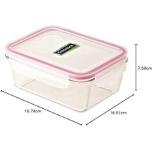 Dikdörtgen Cam Saklama Kabı, 400 ml 3lü Paket