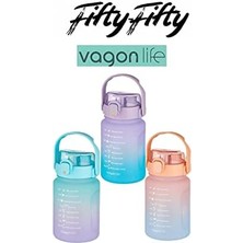 1000 ml Pipetli/pipetsiz Kullanım Çift Renk Motivasyon Matarası Hediyeli