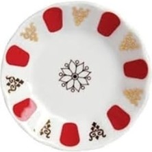 6 Adet Porselen Kahveci Kırmızı Çay Tabağı TYBSYS9MES01J6SG42