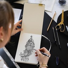 21X15 cm Sert Kapak 80 Yaprak 140 Gr. Eskiz Defteri - Book - Bordo